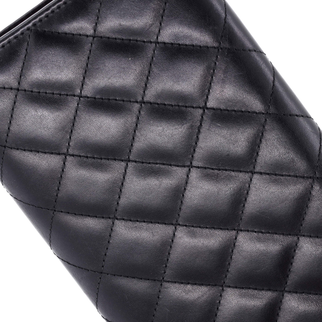 Cambon Trifold Wallet Quilted Lambskin Long - Deep Luxury