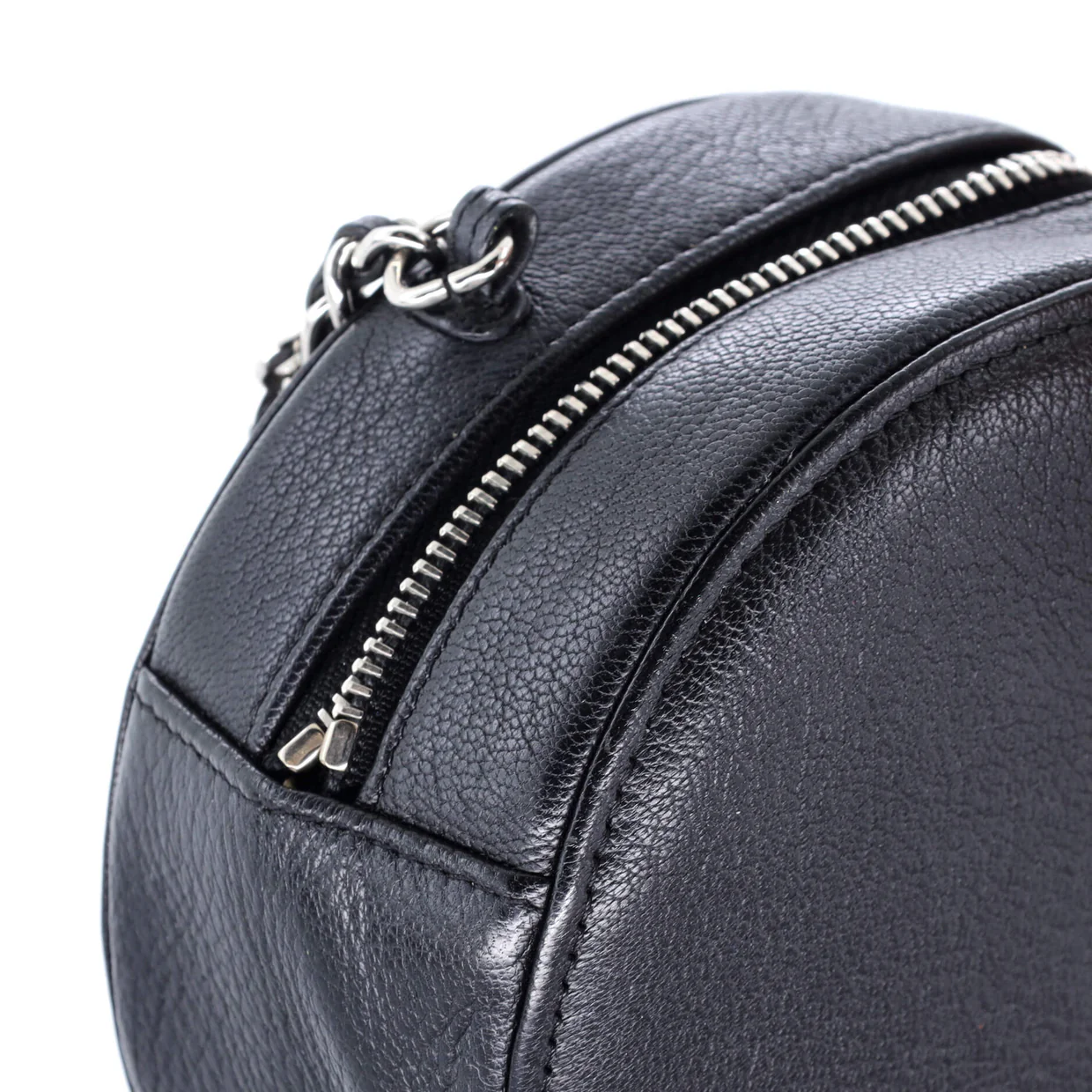 CC Ski Round Clutch with Chain Goatskin Mini - Deep Luxury
