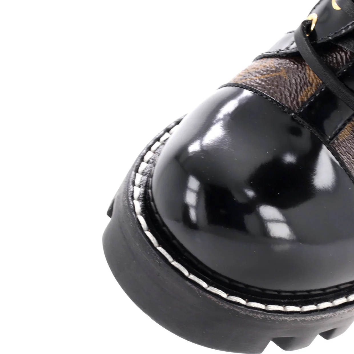 Women's Star Trail Ankle Boots Monogram Canvas with Patent - Deep Luxury