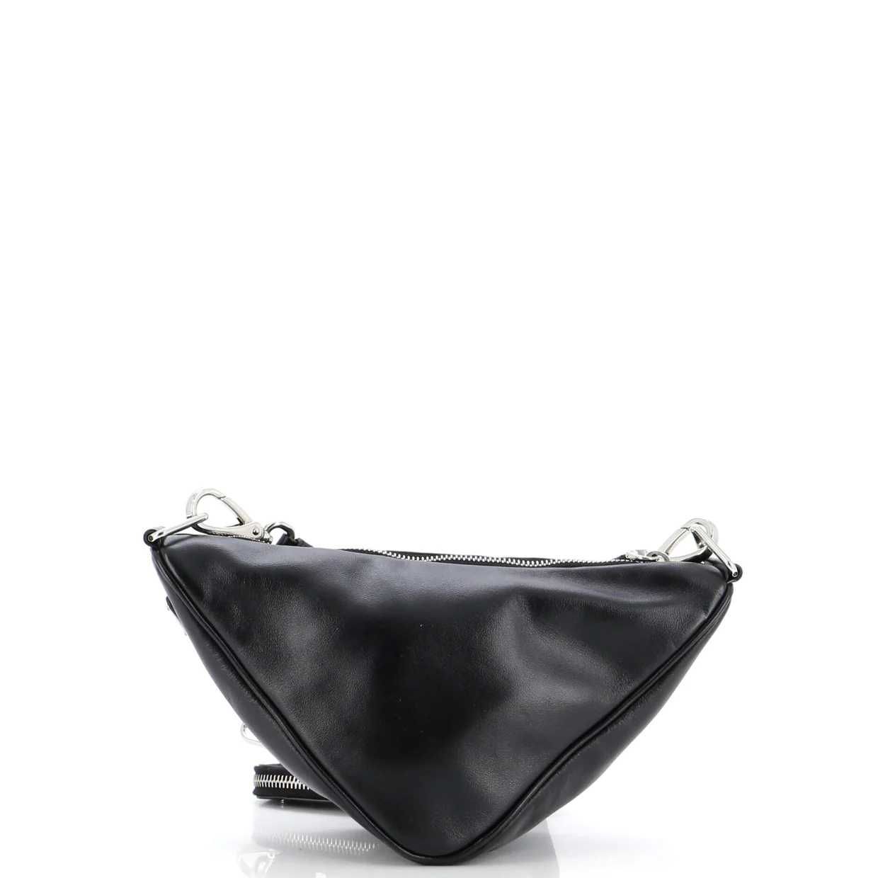 Triangle Logo Zip Crossbody Bag Leather Small - Deep Luxury