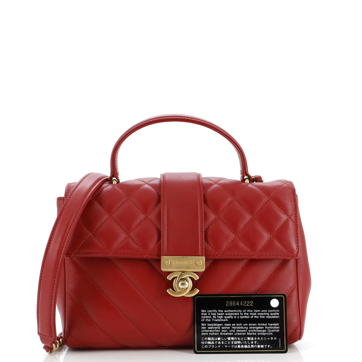 In The City Top Handle Flap Bag Mixed Quilt Calfskin Medium - Deep Luxury