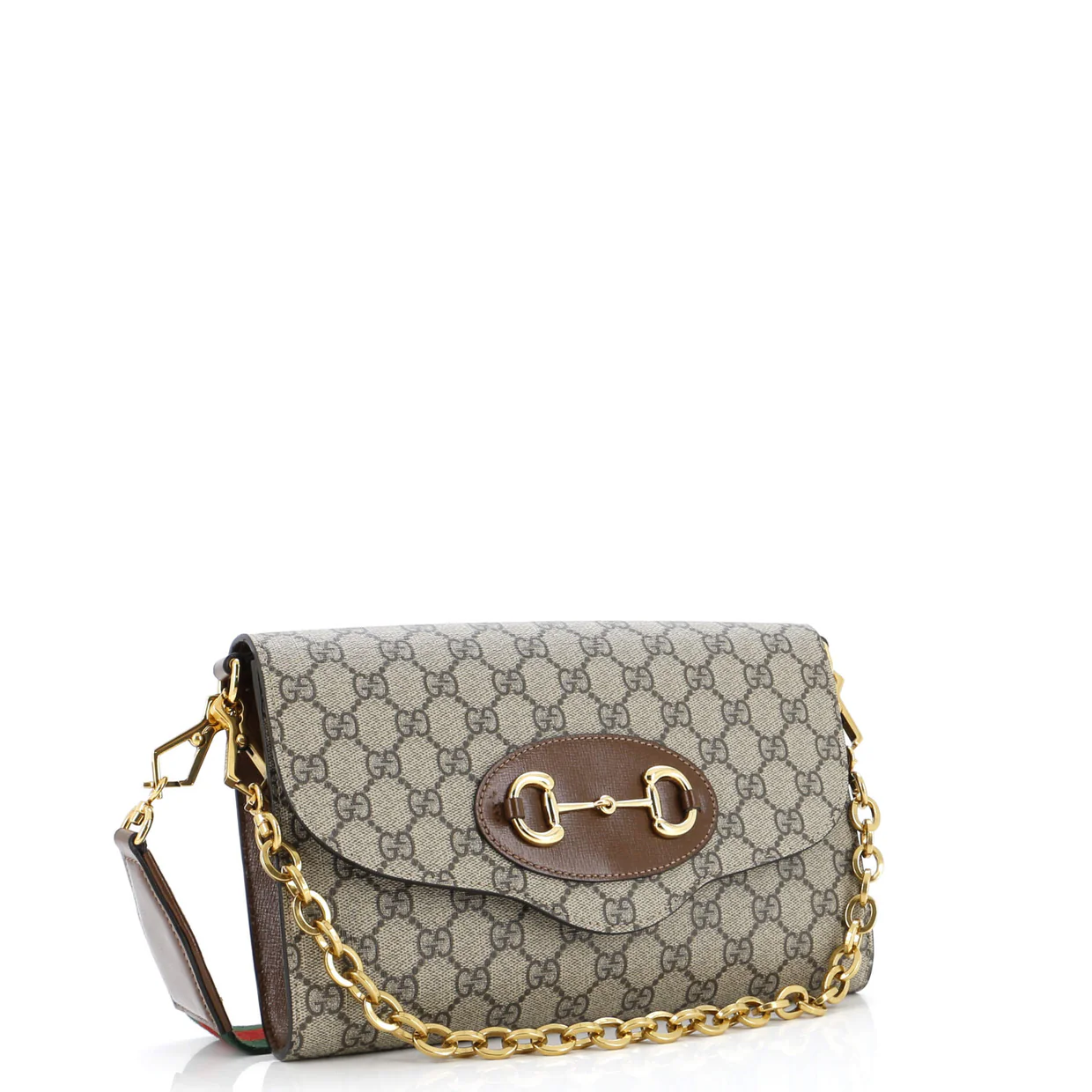 Horsebit 1955 Curved Flap Shoulder Bag GG Coated Canvas Small - Deep Luxury