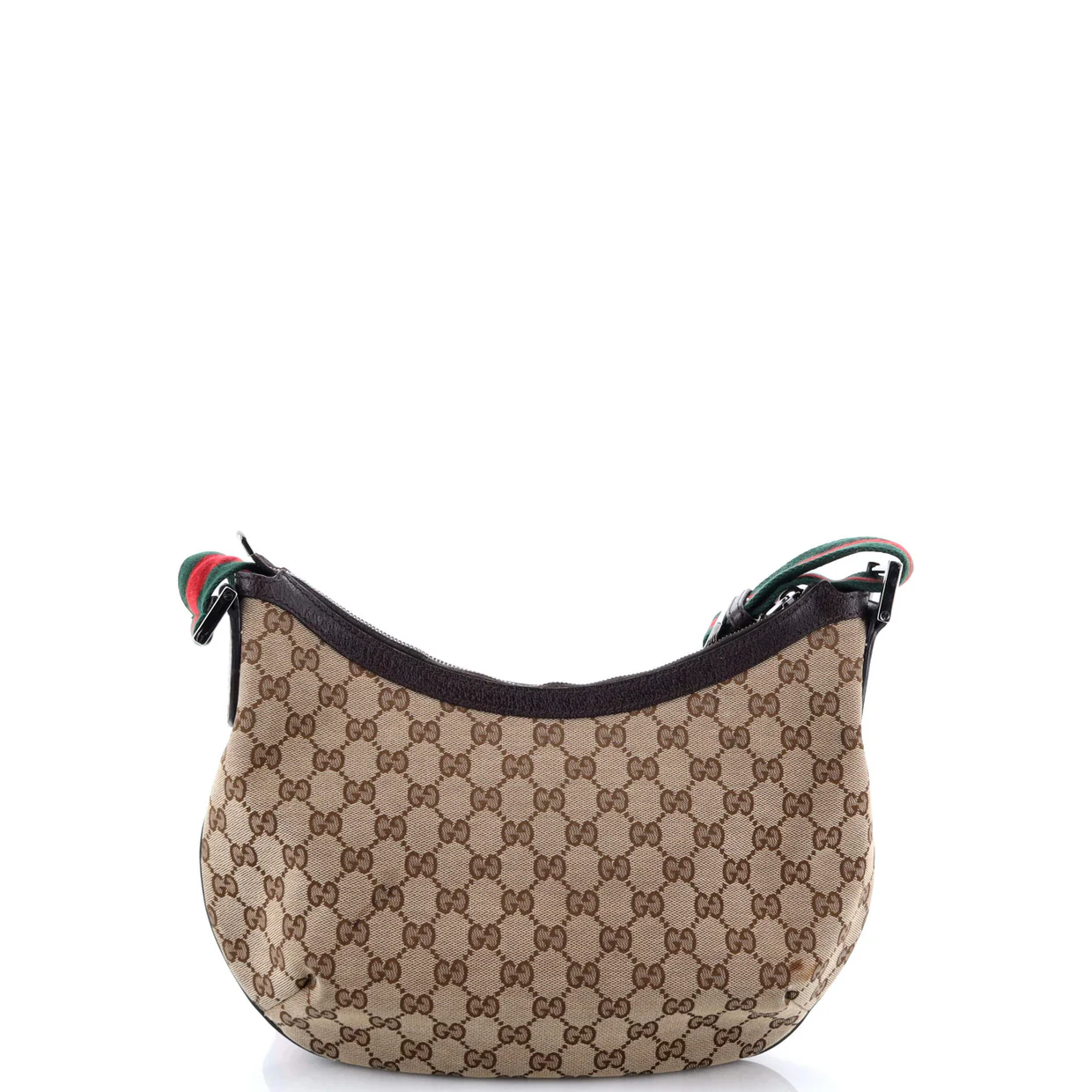 Saddle Zip Messenger Bag GG Canvas with Leather Medium - Deep Luxury