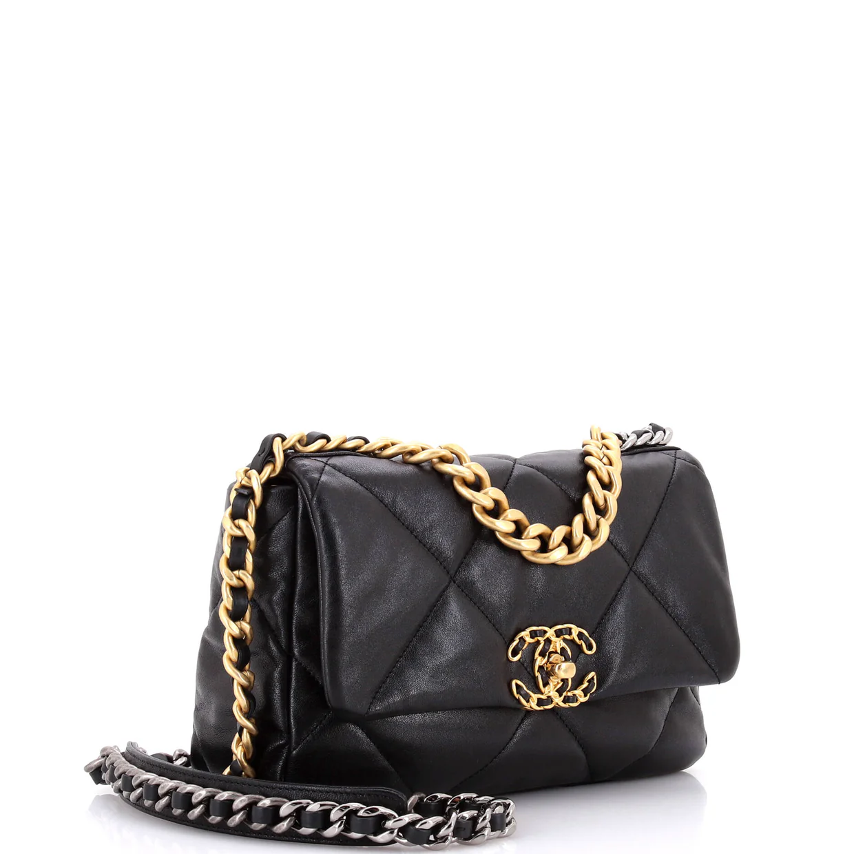 19 Flap Bag Quilted Leather Medium - Deep Luxury