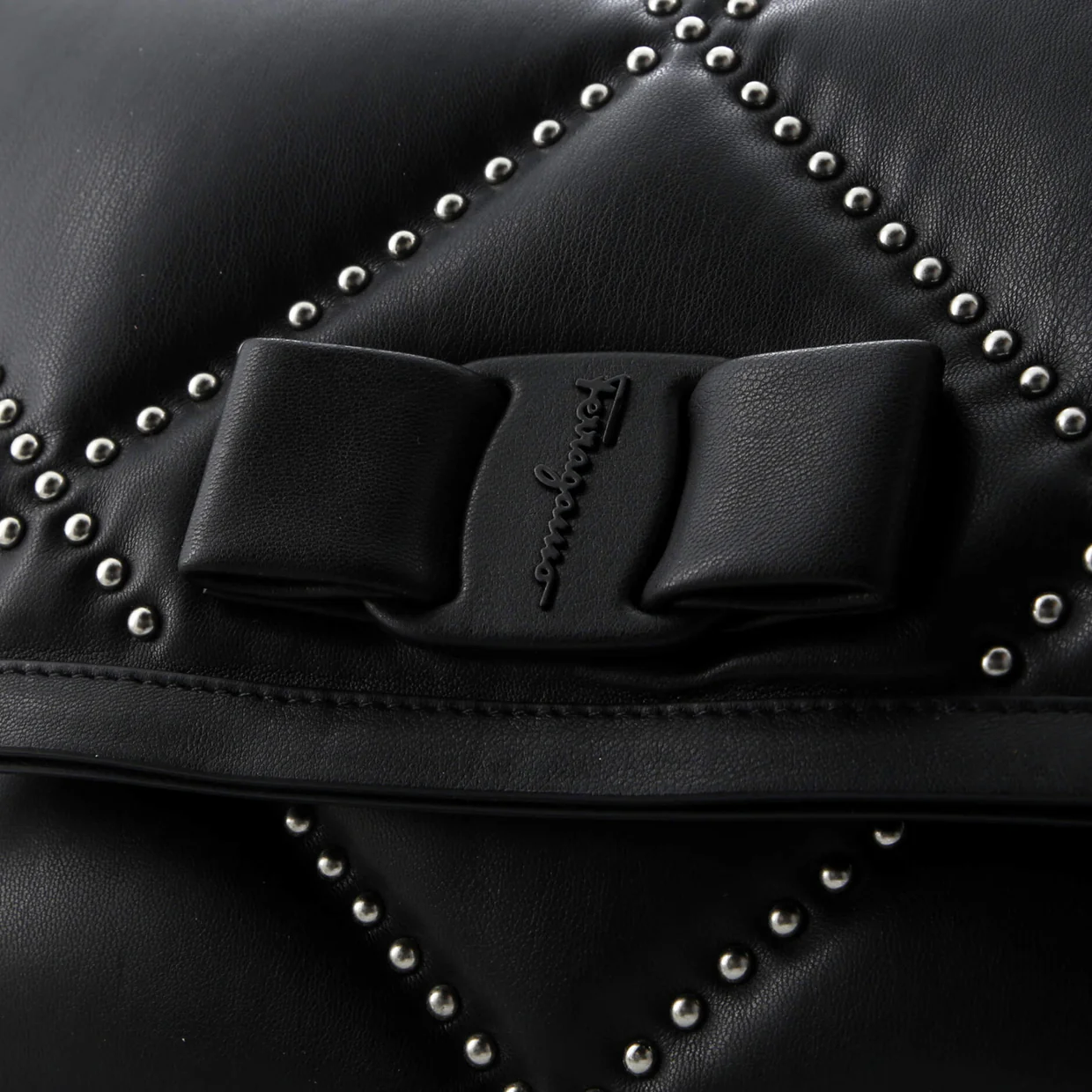 Viva Bow Flap Bag Studded Leather Small - Deep Luxury