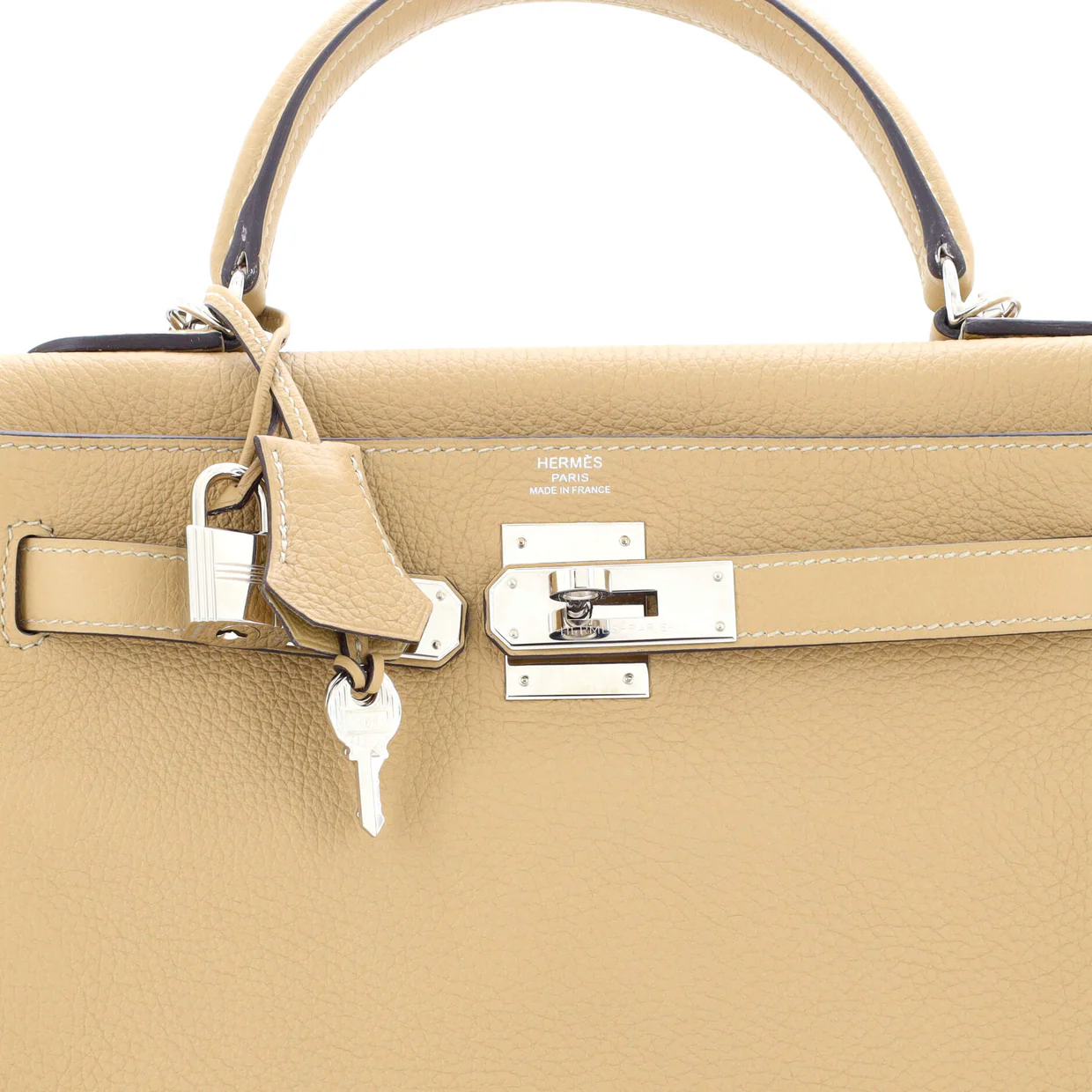 Kelly Handbag Light Clemence with Palladium Hardware 28 - Deep Luxury