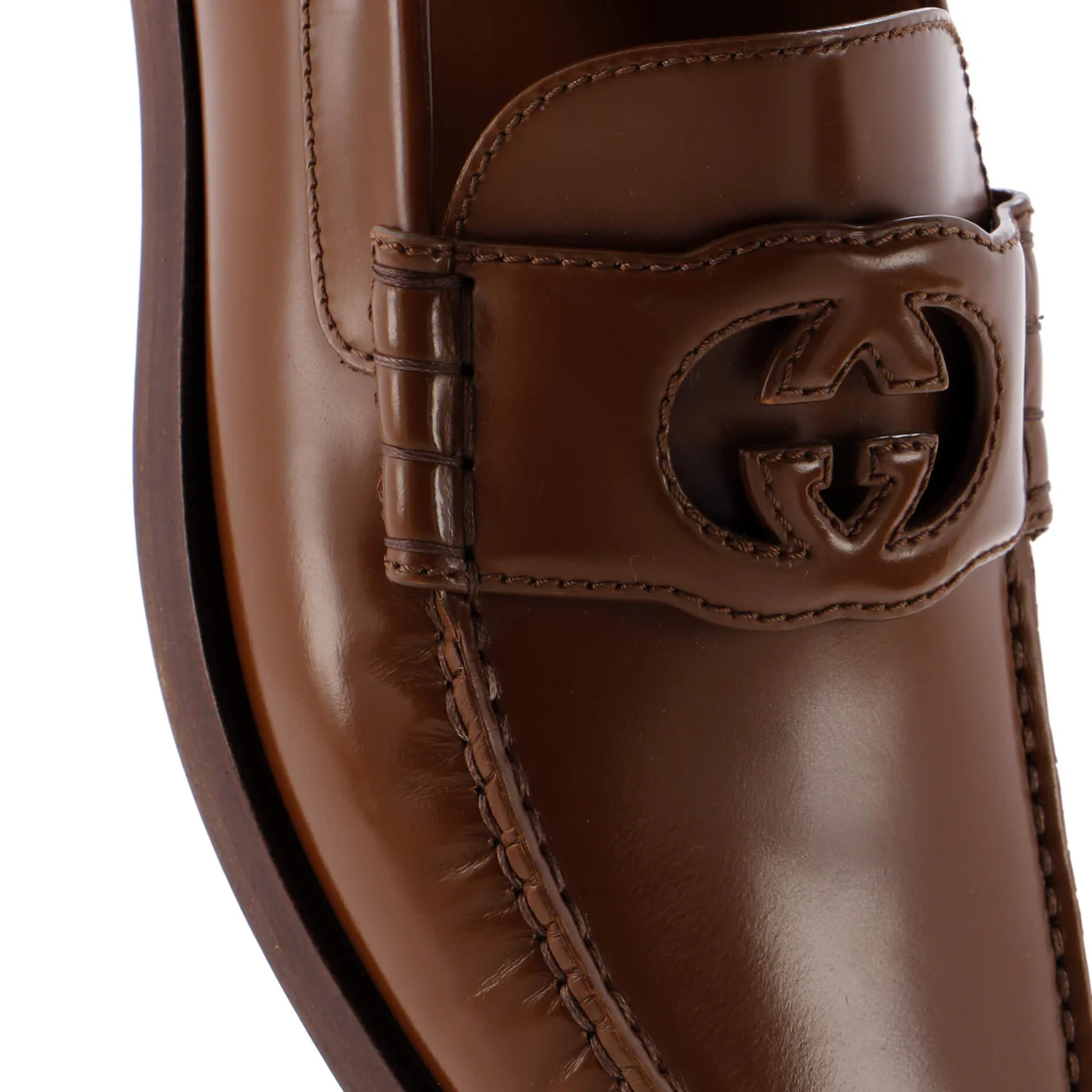 Men's Interlocking G Cutout Loafers Leather - Deep Luxury
