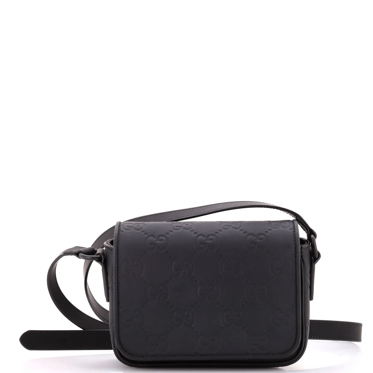 Flap Crossbody Bag GG Rubber Effect Leather Super Mini - Deep Luxury