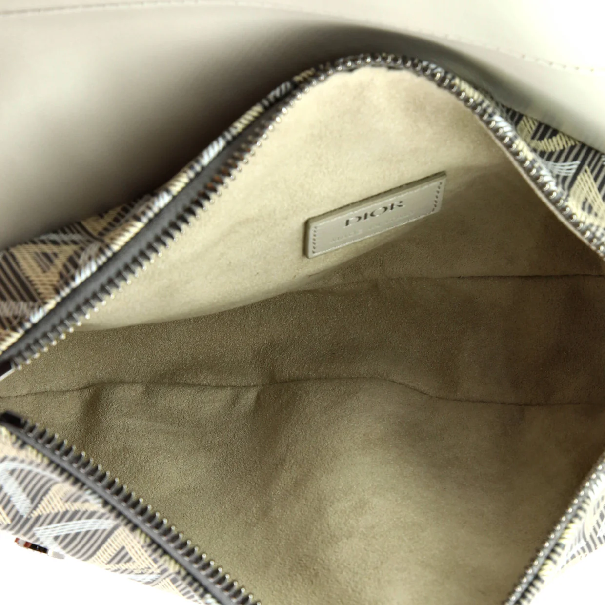 Saddle Crossbody Bag CD Diamond Coated Canvas and Leather - Deep Luxury