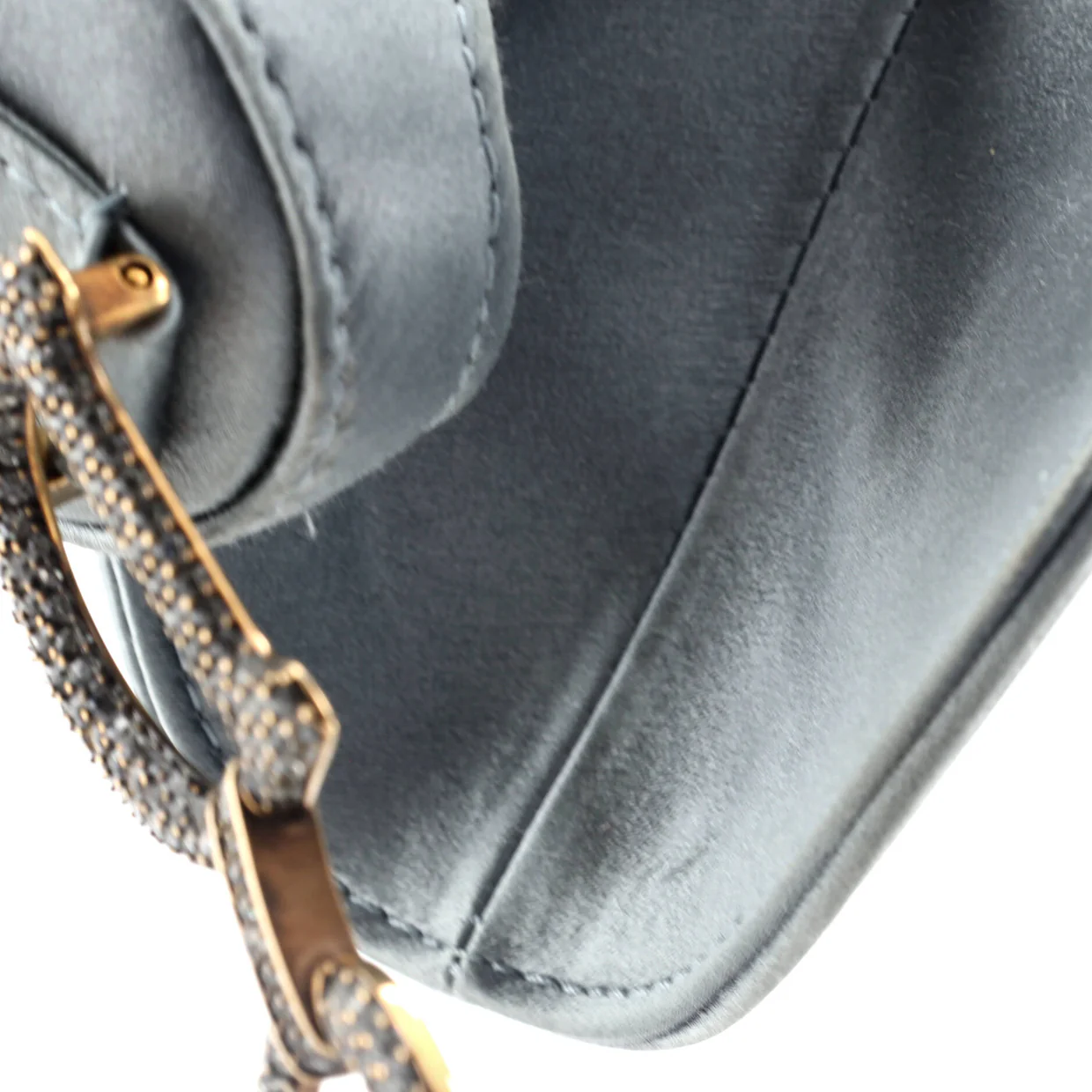 Saddle Handbag Satin with Crystals Mini - Deep Luxury