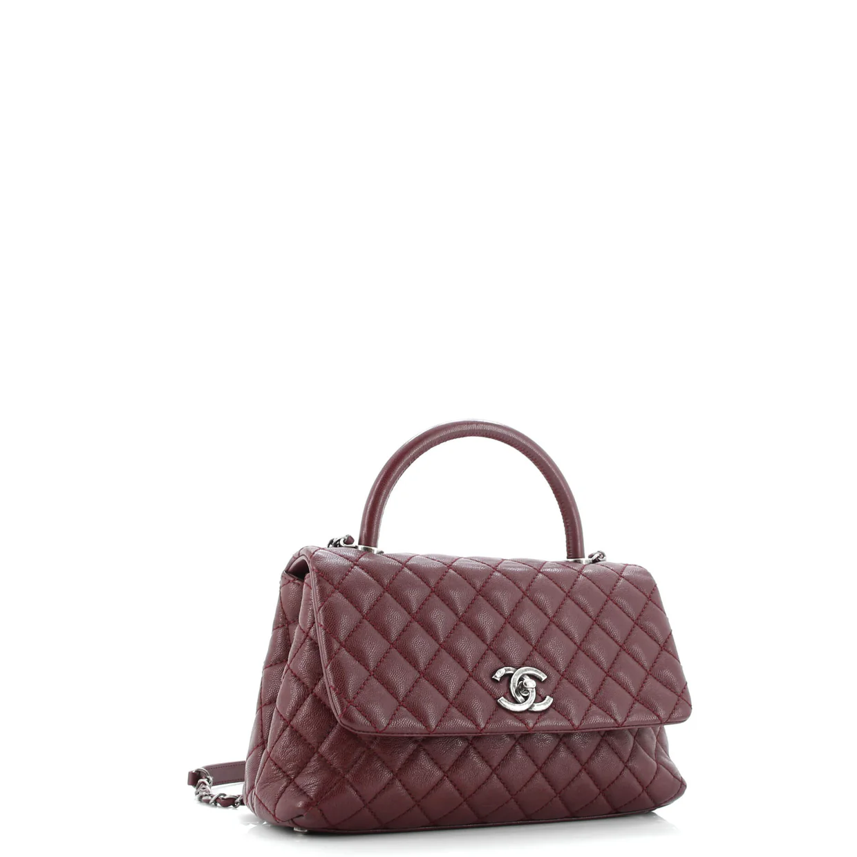 Coco Top Handle Bag Quilted Caviar Small - Deep Luxury