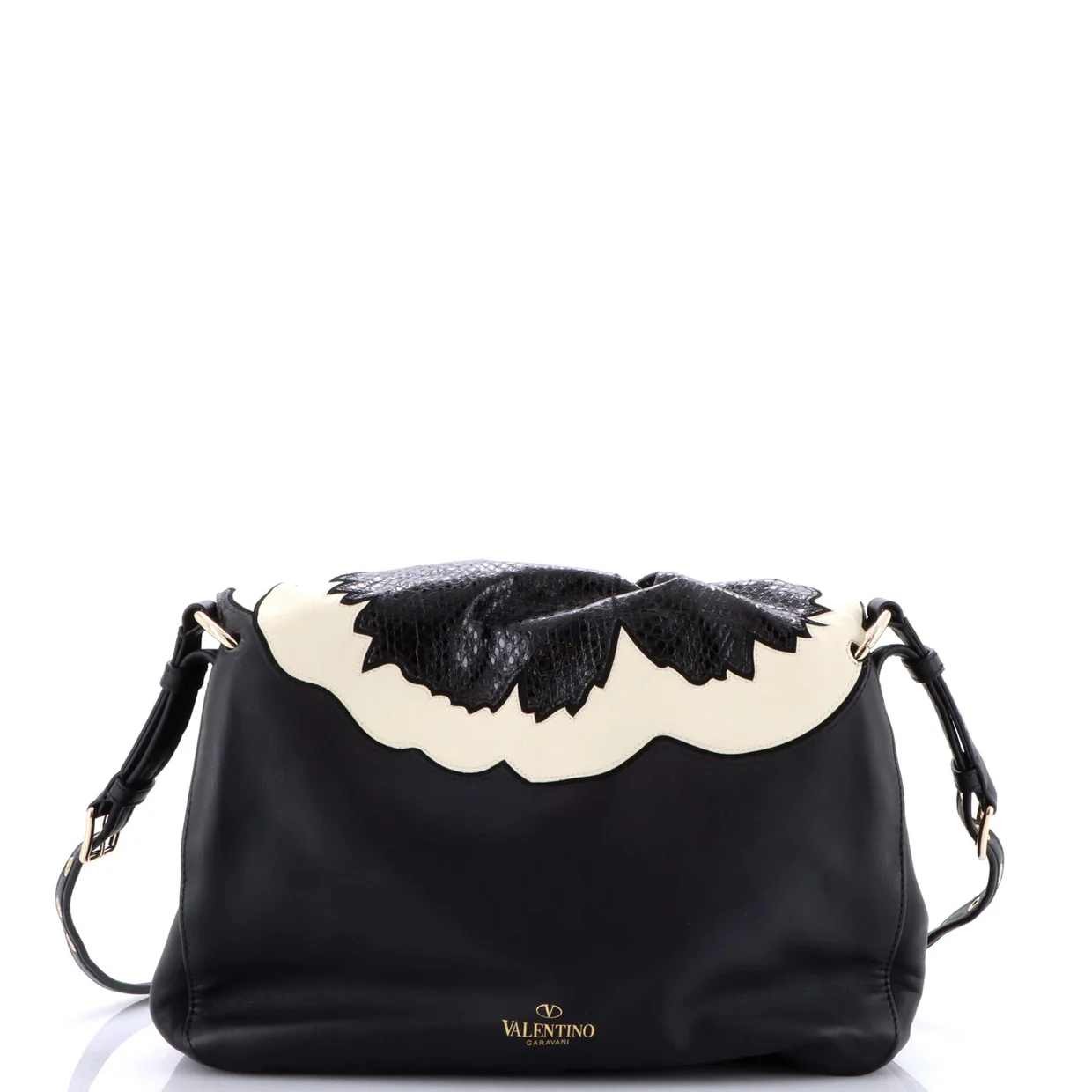 Bloomy Shoulder Bag Patchwork Leather and Snakeskin Medium - Deep Luxury