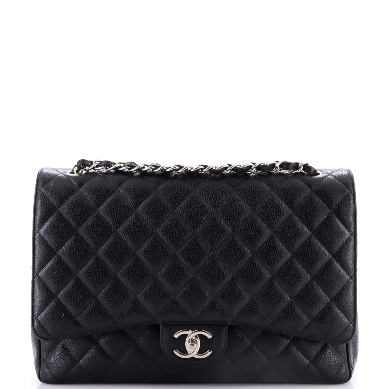 Classic Double Flap Bag Quilted Caviar Maxi - Deep Luxury