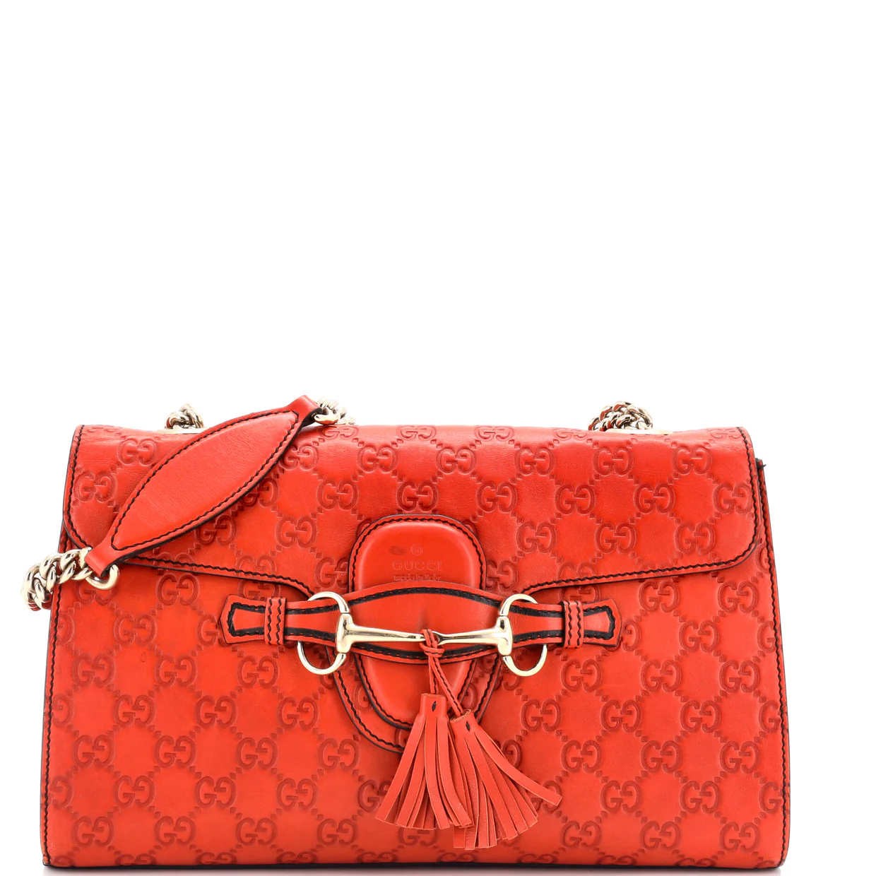 Emily Chain Flap Bag Guccissima Leather Medium - Deep Luxury