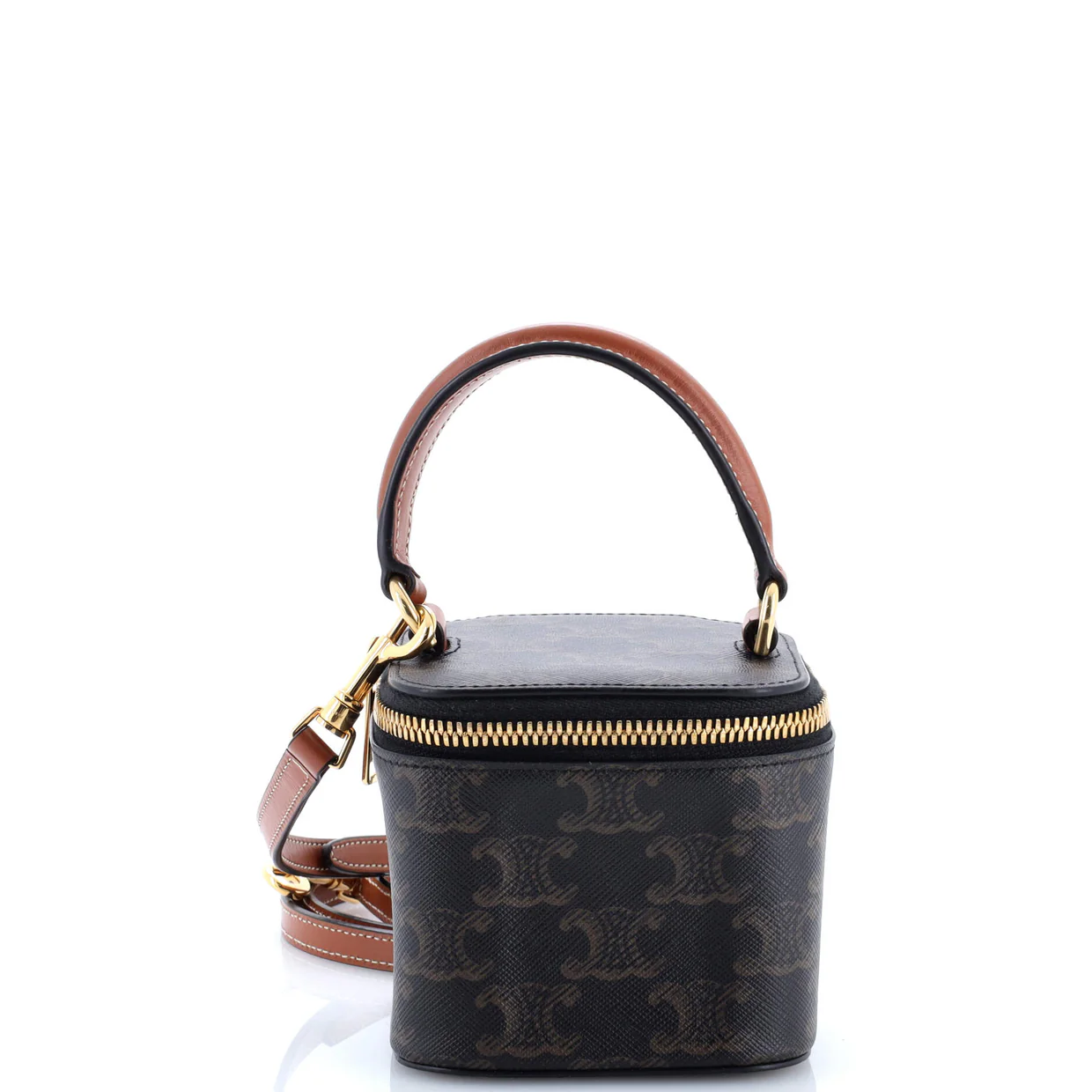 Top Handle Square Vanity Case Triomphe Coated Canvas Mini - Deep Luxury