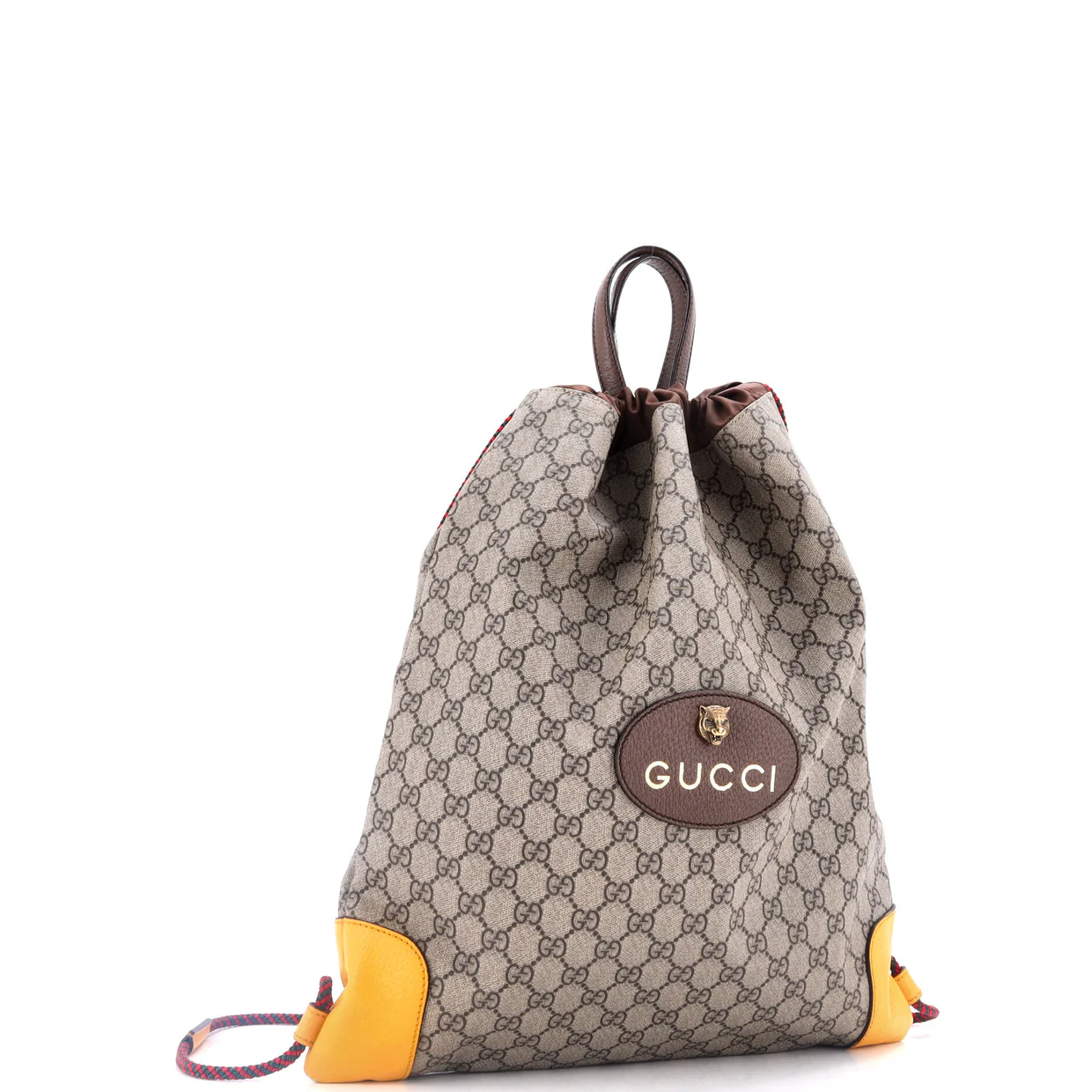 Neo Vintage Drawstring Backpack GG Coated Canvas Large - Deep Luxury