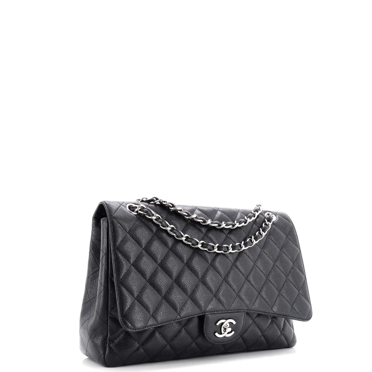 Vintage Classic Single Flap Bag Quilted Caviar Maxi - Deep Luxury