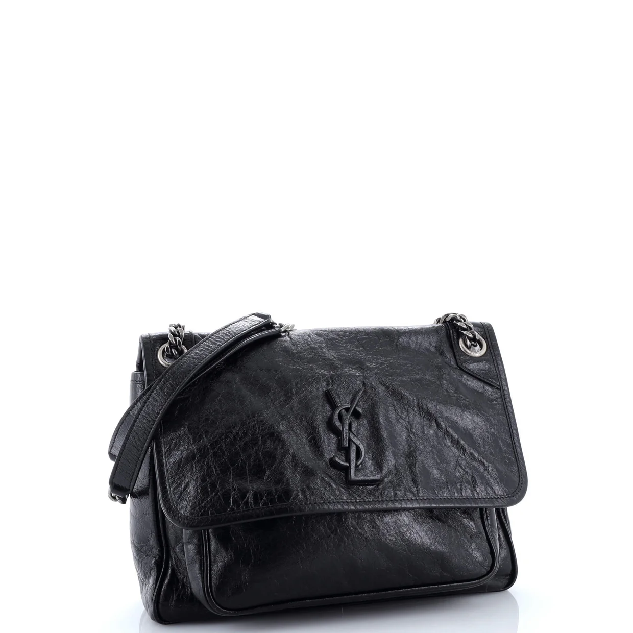 Niki Chain Flap Bag Leather Medium - Deep Luxury