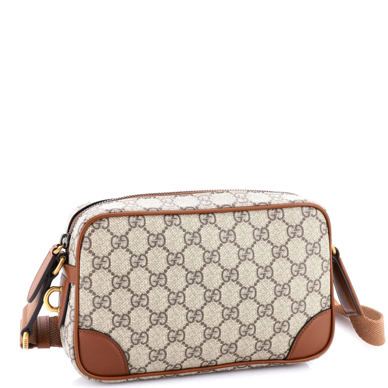 Emblem Crossbody Bag GG Coated Canvas with Leather Small - Deep Luxury