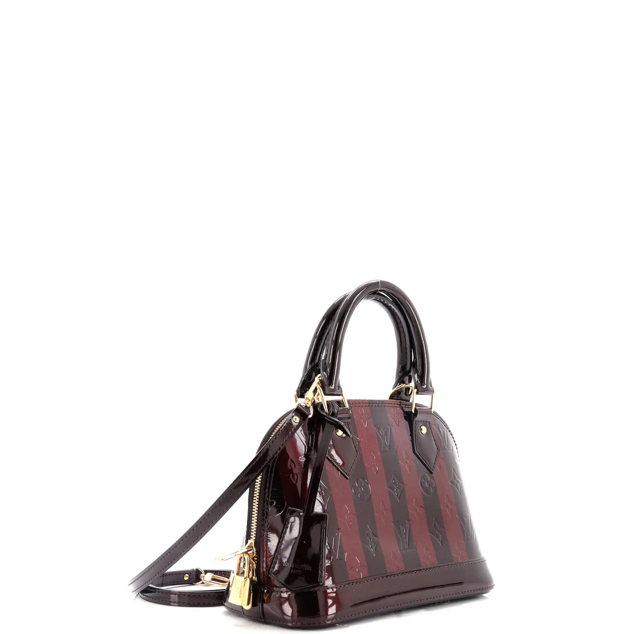 Alma Handbag Limited Edition Monogram Vernis Rayures BB - Deep Luxury