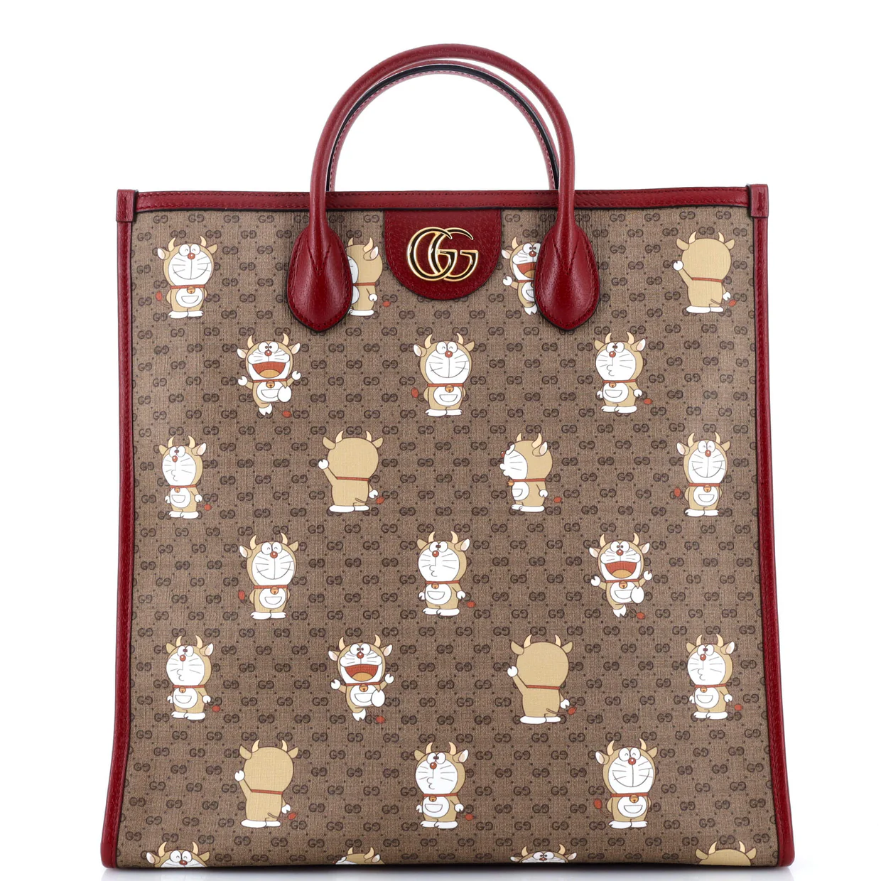 Doraemon Tote Printed Mini GG Coated Canvas Medium - Deep Luxury