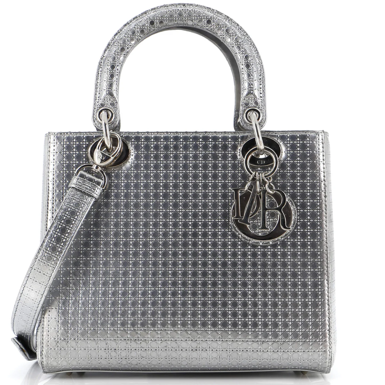 Lady Dior Bag Micro Cannage Metallic Calfskin Medium - Deep Luxury