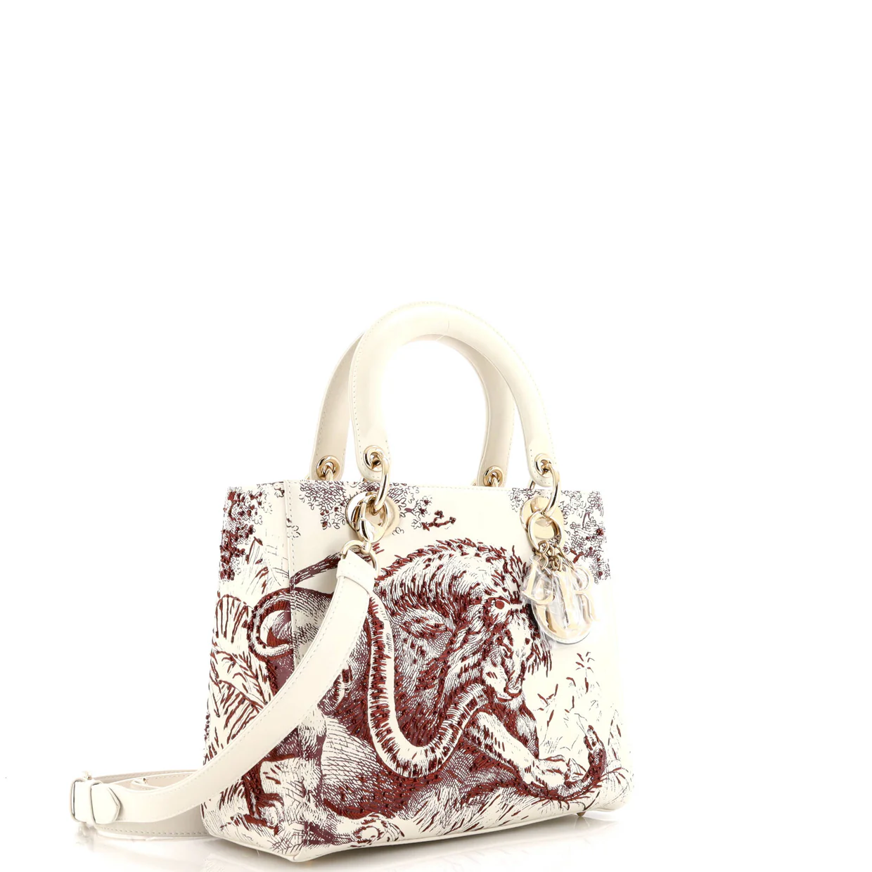 Toile de Jouy Lady Dior Bag Beaded Leather Medium - Deep Luxury