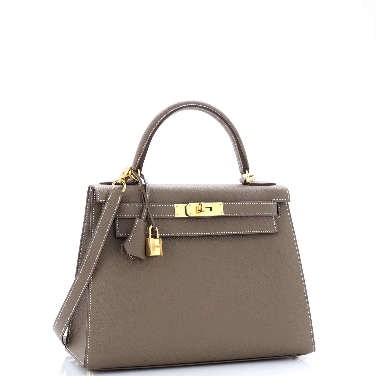 Kelly Handbag Grey Epsom with Gold Hardware 28 - Deep Luxury