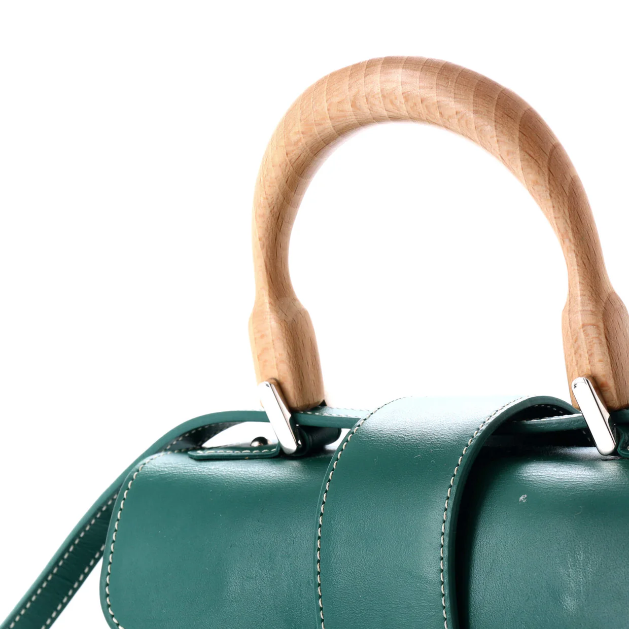 Structured Saigon Top Handle Bag Coated Canvas with Leather Mini - Deep Luxury