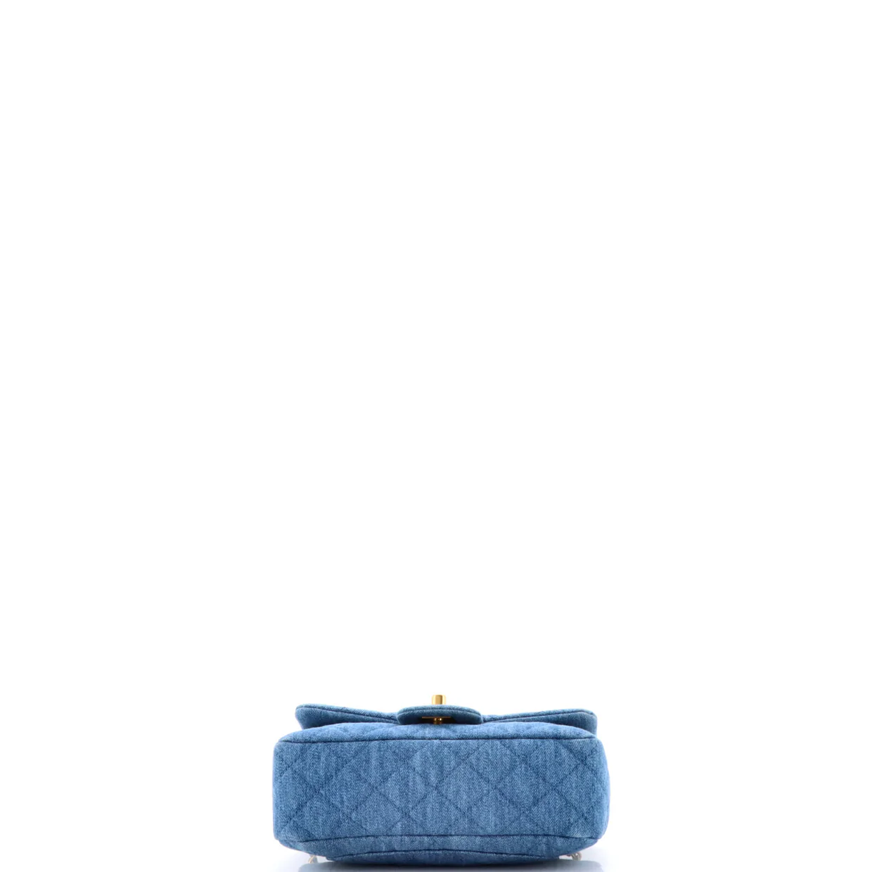 Pearl Crush Flap Bag Quilted Denim Mini - Deep Luxury