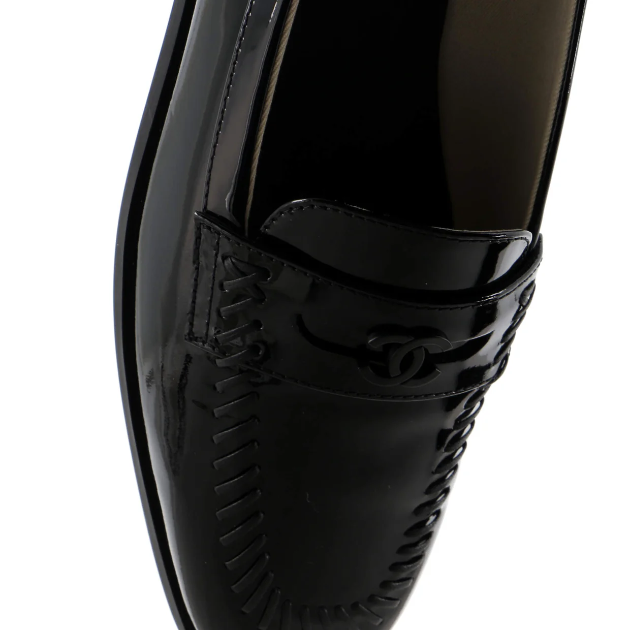 Women's CC Loafers Stitched Patent - Deep Luxury