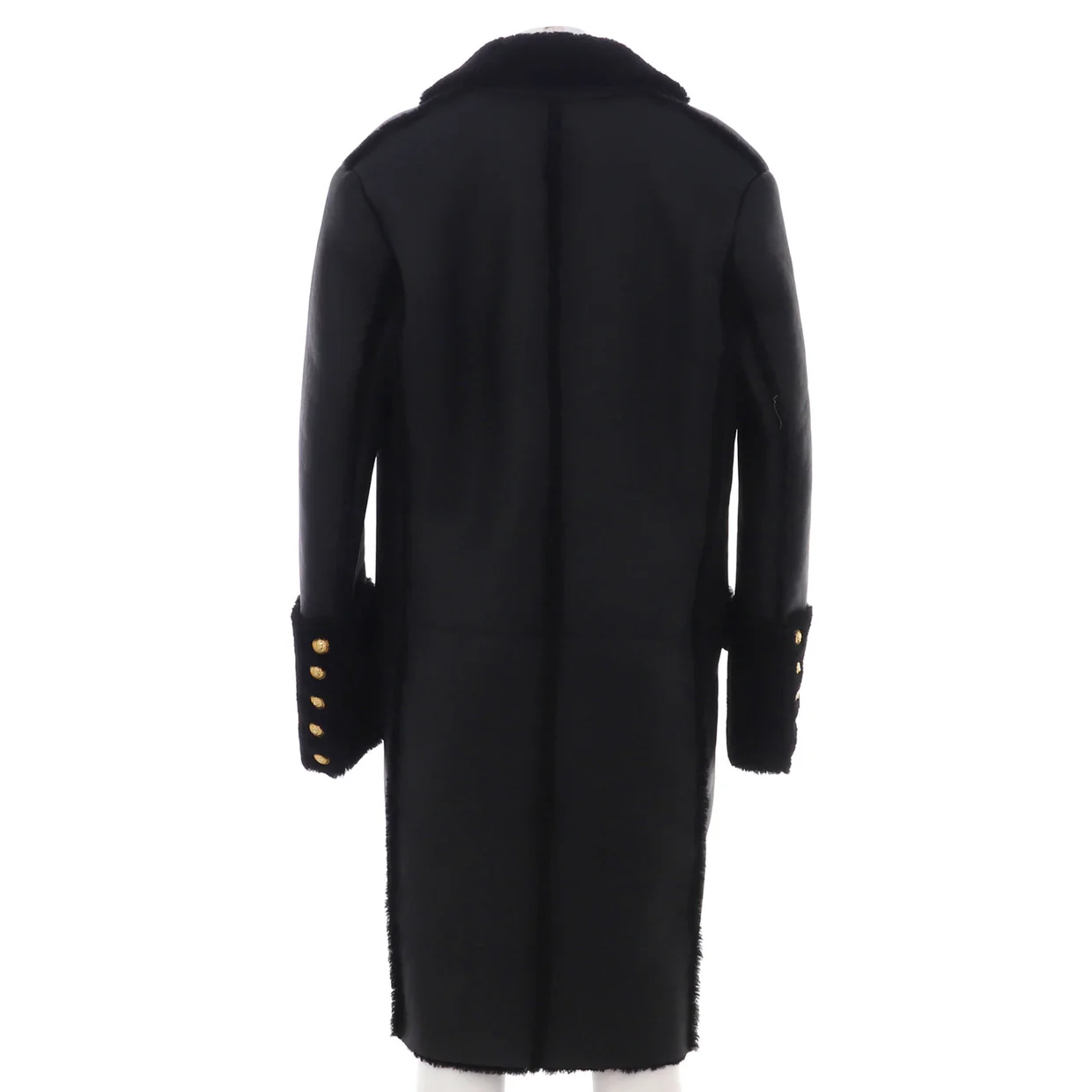 Women's Two Pocket Single Button Coat Leather and Shearling - Deep Luxury
