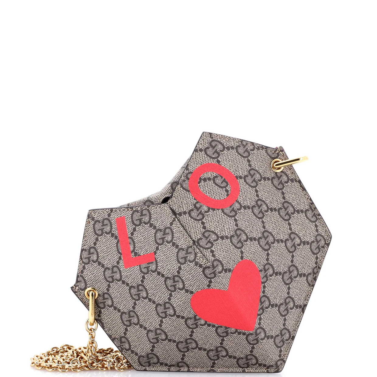 Valentine's Day Heart Bag Printed GG Coated Canvas Small - Deep Luxury