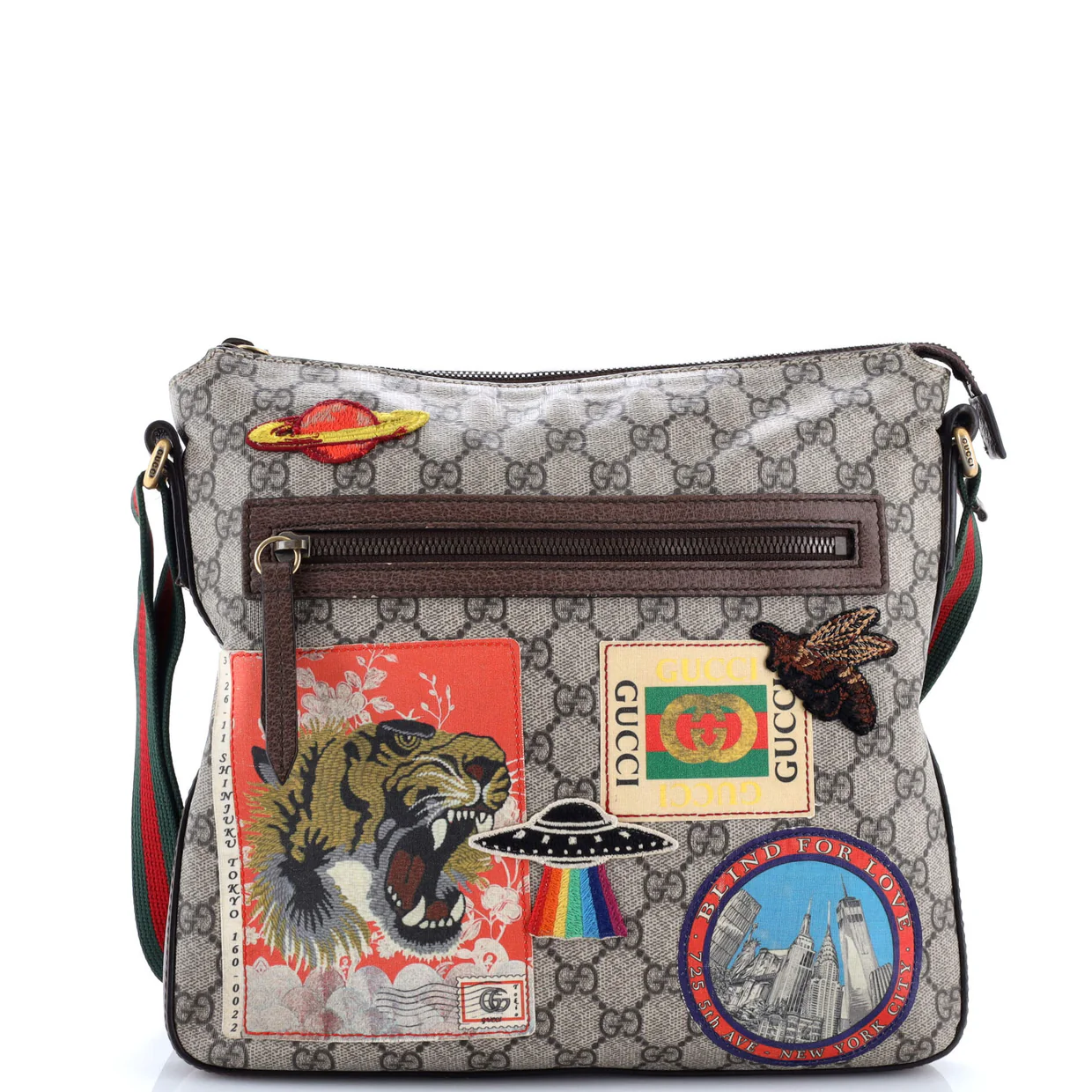 Courrier Zip Messenger GG Coated Canvas with Applique Medium - Deep Luxury