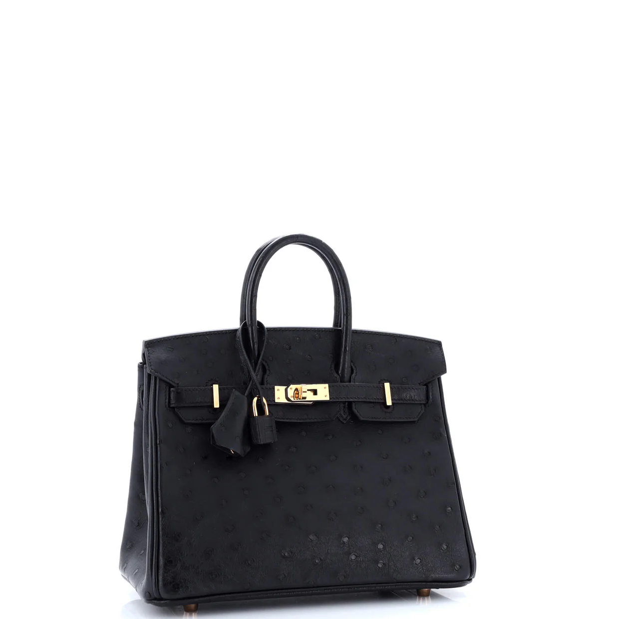 Birkin Handbag Noir Ostrich with Rose Gold Hardware 25 - Deep Luxury