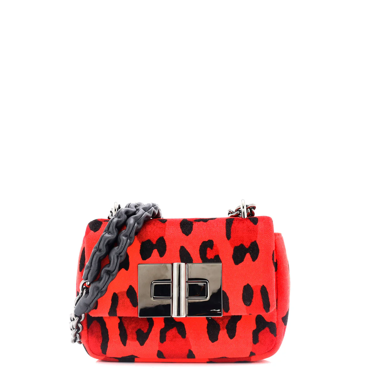 Natalia Chain Shoulder Bag Printed Velvet Mini - Deep Luxury