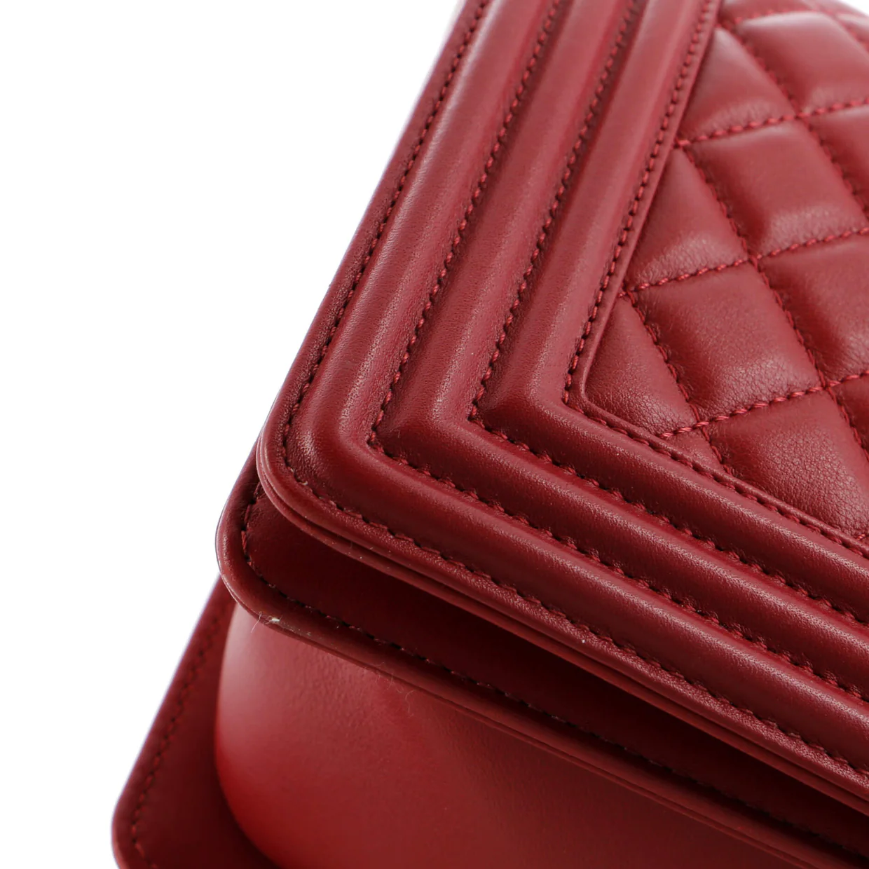 Logo Top Handle Boy Flap Bag Quilted Calfskin Old Medium - Deep Luxury