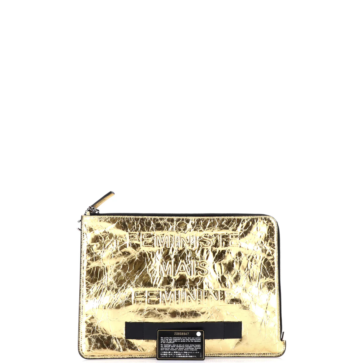 Feminine Pouch Crinkled Leather Large - Deep Luxury