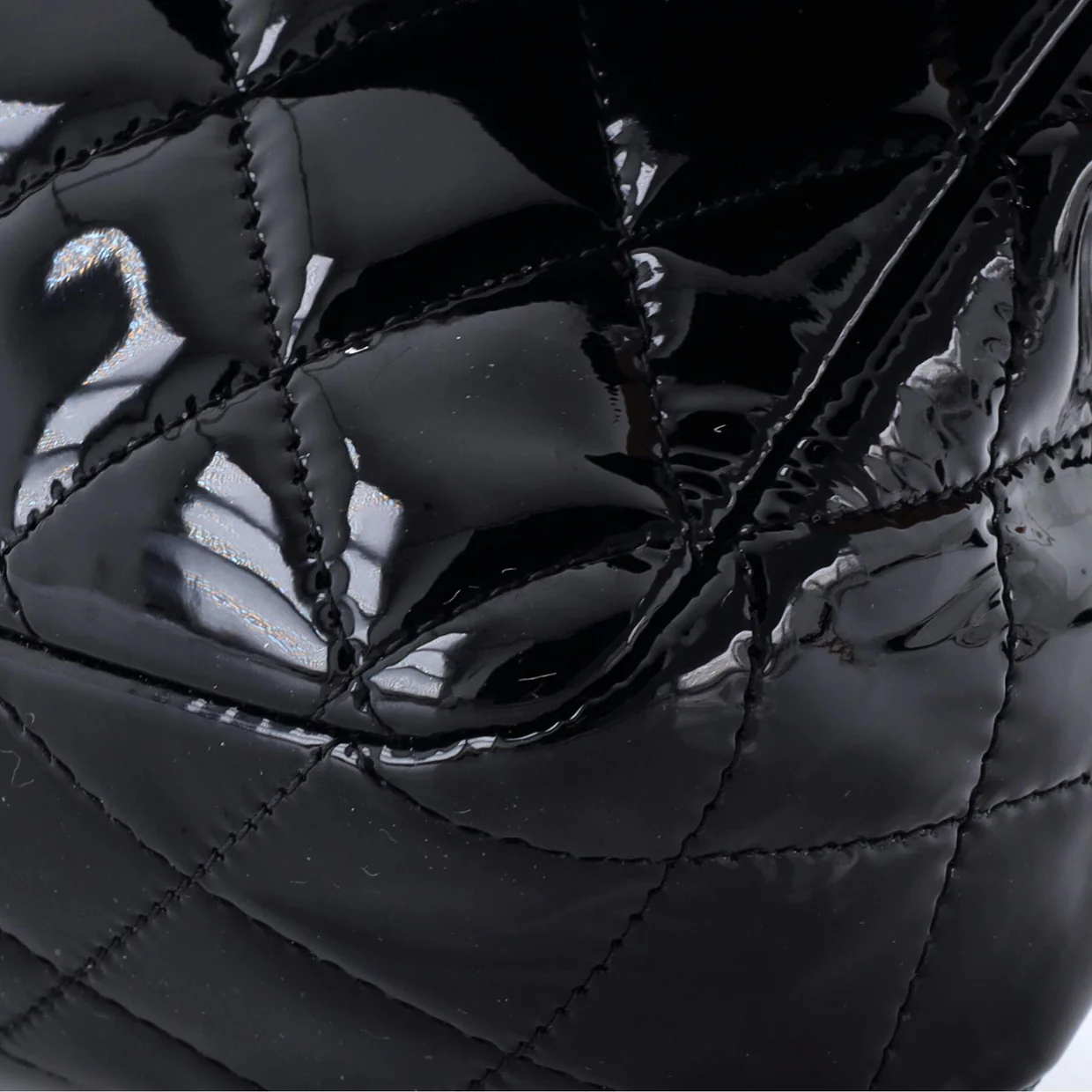 Classic Double Flap Bag Quilted Patent Medium - Deep Luxury