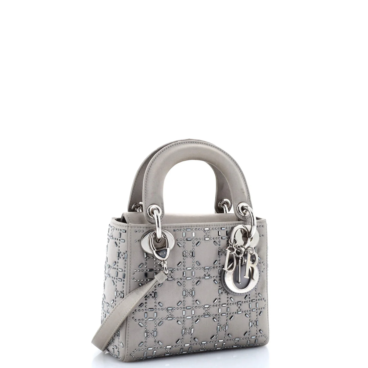 Lady Dior Bag Crystal Embellished Cannage Quilt Satin Mini - Deep Luxury