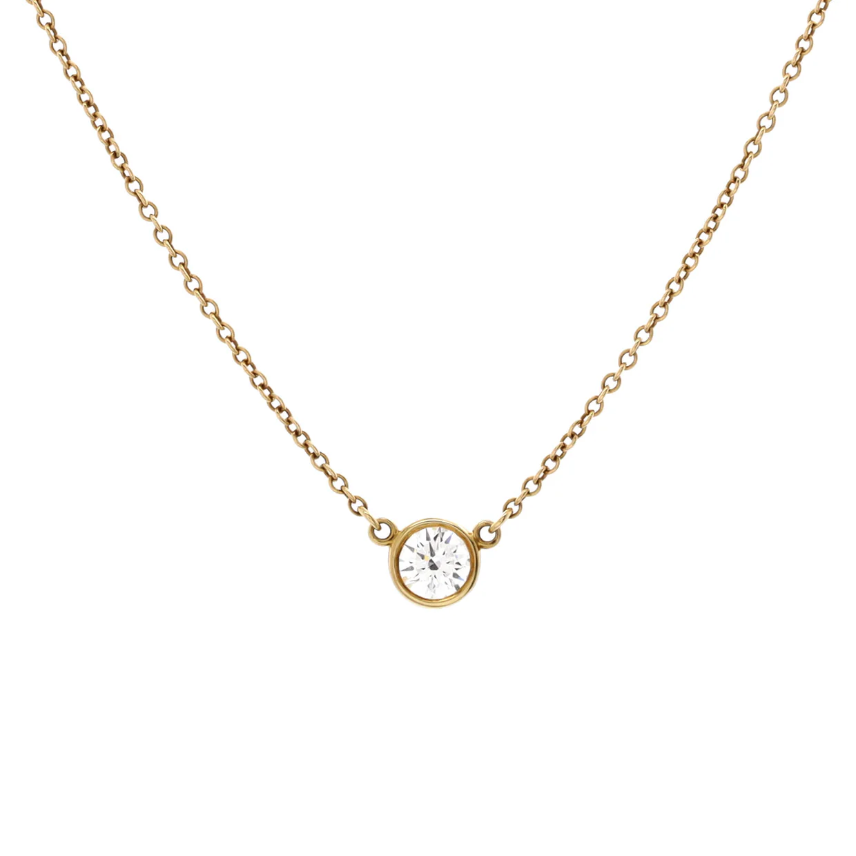 Elsa Peretti Diamonds By The Yard Pendant Necklace 18K Yellow Gold and Diamond 0.20-0.29CT - Deep Luxury
