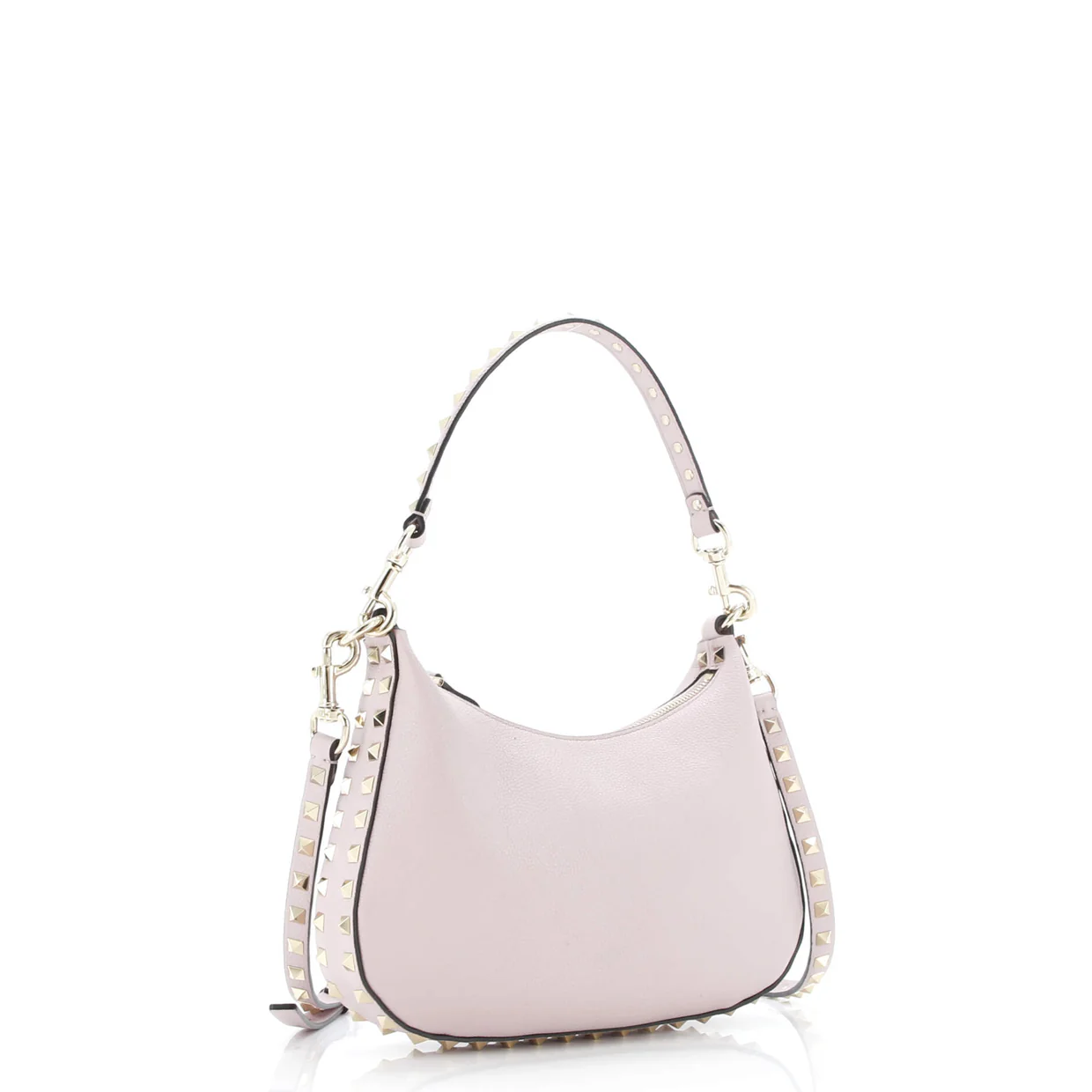Rockstud Zip Hobo Bag Leather Small - Deep Luxury