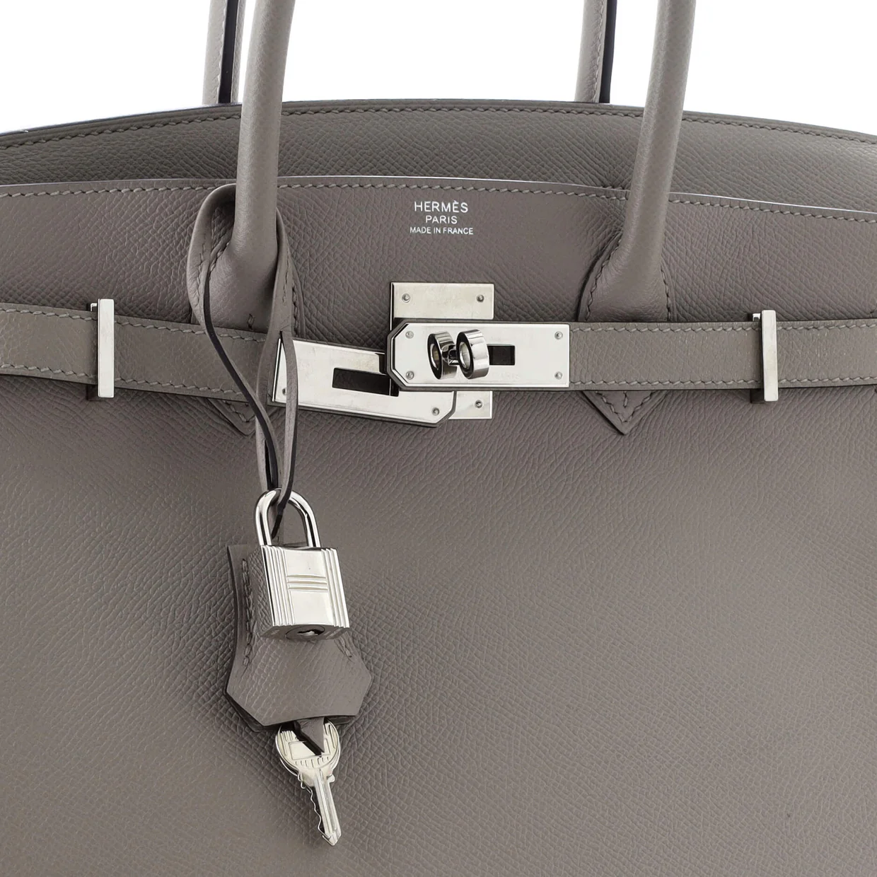 Birkin Handbag Grey Epsom with Palladium Hardware 30 - Deep Luxury