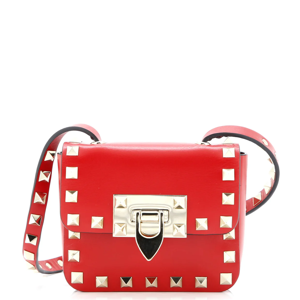 Rockstud Flip Lock Flap Bag Leather Super Mini - Deep Luxury