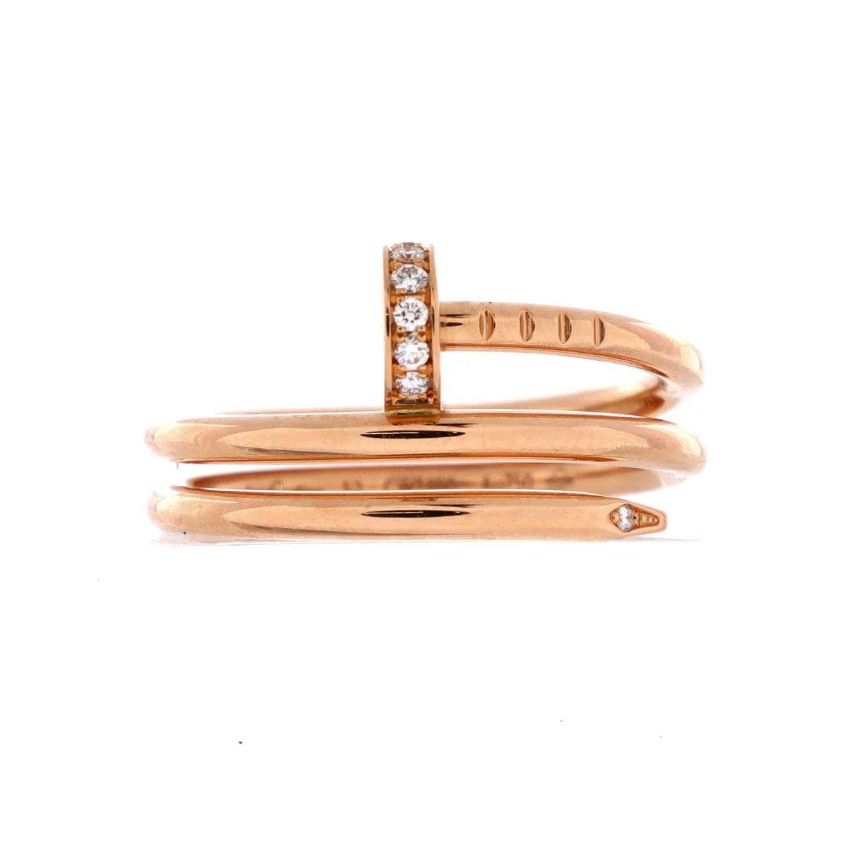 Juste un Clou Double Ring 18K Rose Gold and Diamonds Small - Deep Luxury