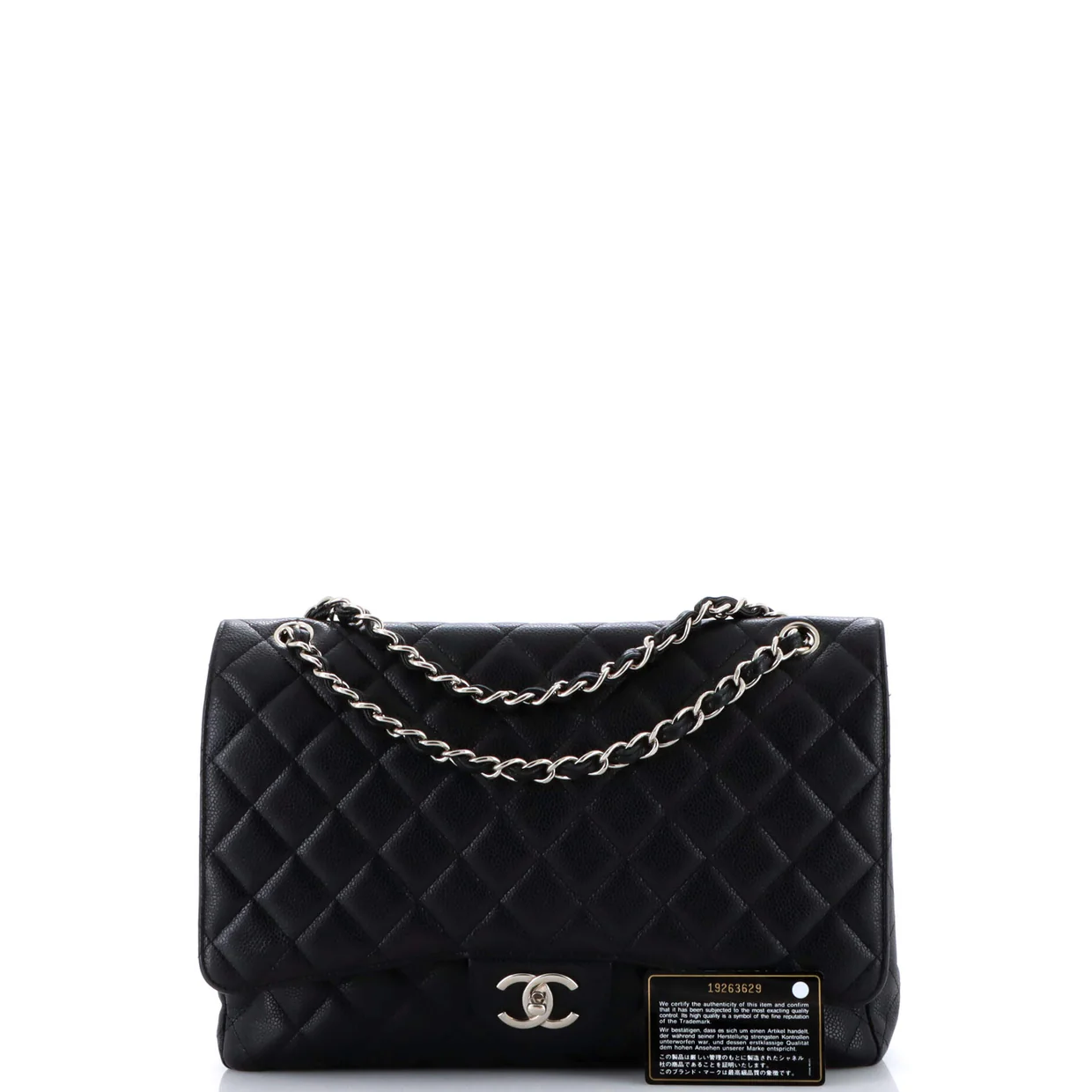Classic Double Flap Bag Quilted Caviar Maxi - Deep Luxury