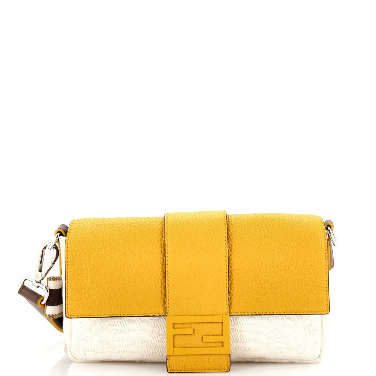 Baguette Convertible Belt Bag Zucca Canvas with Canvas and Leather Medium - Deep Luxury