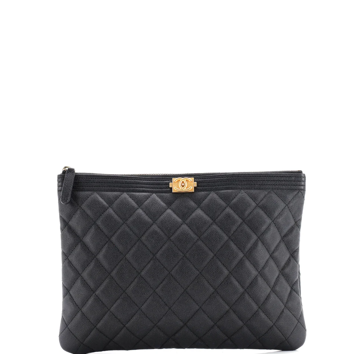 Boy O Case Clutch Quilted Caviar Medium - Deep Luxury