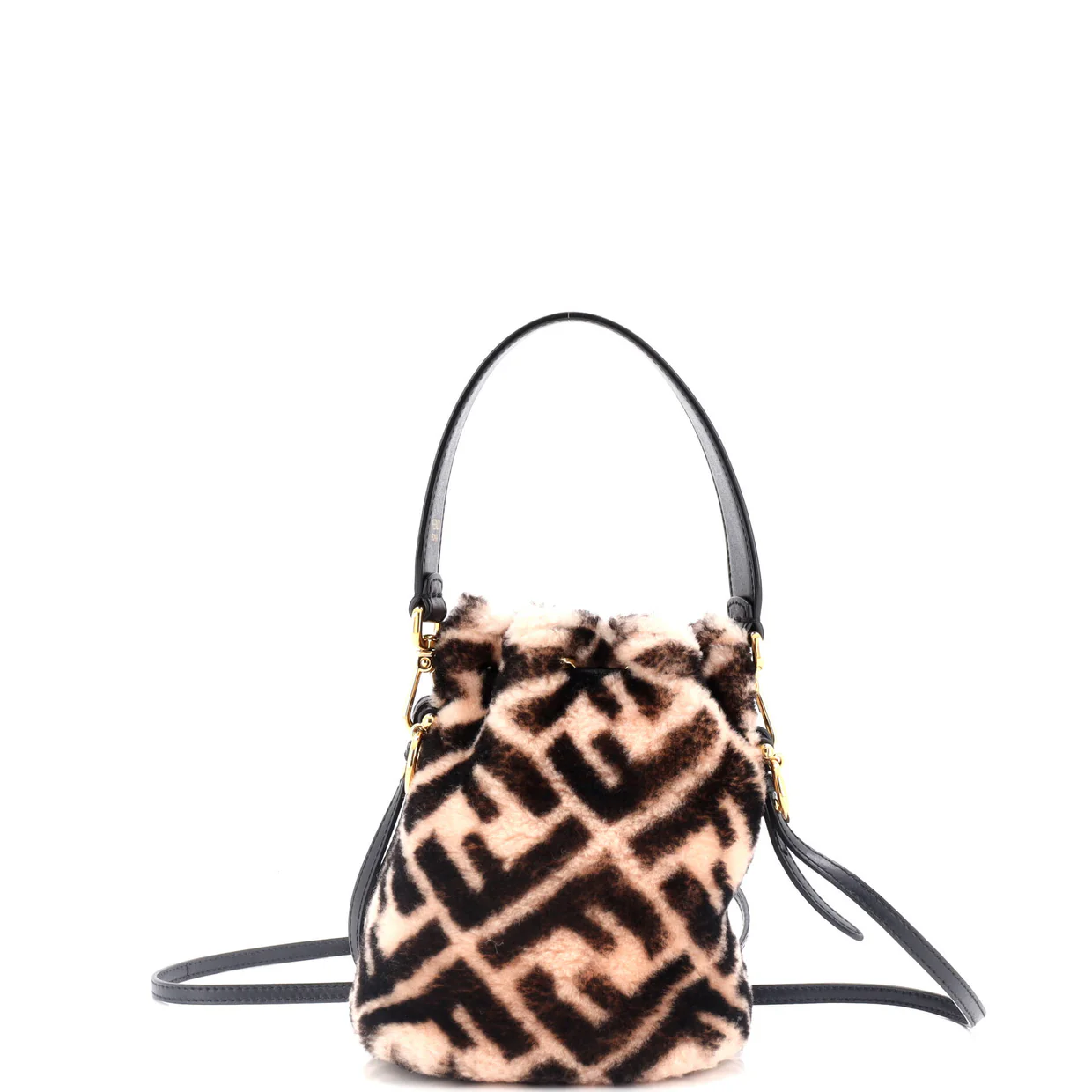 Mon Tresor Bucket Bag Zucca Shearling Mini - Deep Luxury
