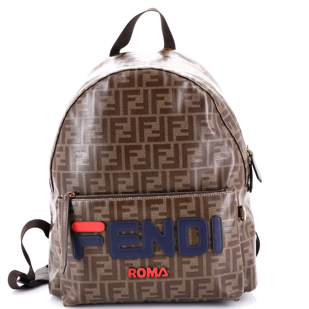 Mania Logo Backpack Zucca Coated Canvas Medium - Deep Luxury